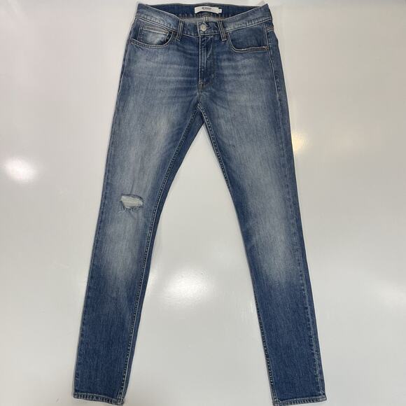 Hudson Light Wash Mens Zack Slim Fit Distressed Jeans 31x34 Cotton Denim - Picture 1 of 9